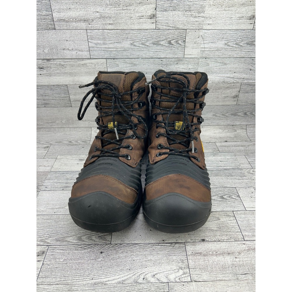 KEEN Utility Troy 6 Waterproof Carbon Toe Work Boots Men Sz 11D Brown 1023396D
